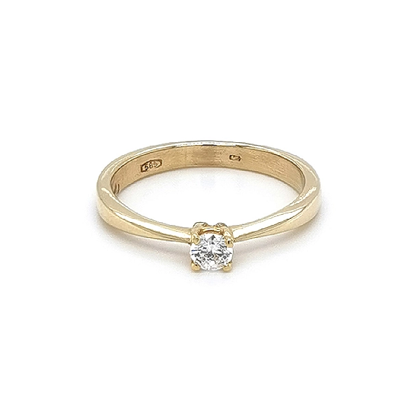 Gold Verlobungsring mit Zirkon