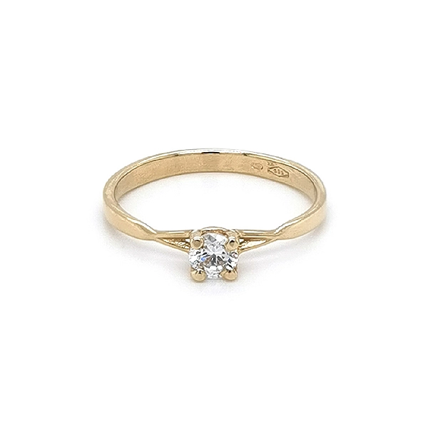 Gold Verlobungsring mit Zirkon