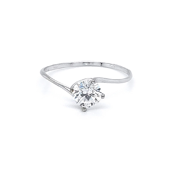Verlobungsring mit Zirkon aus Weißgold