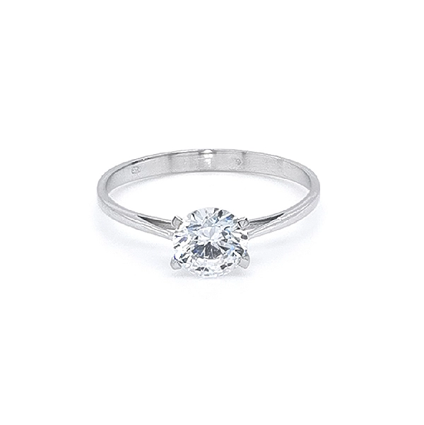 Verlobungsring mit Zirkon aus Weißgold