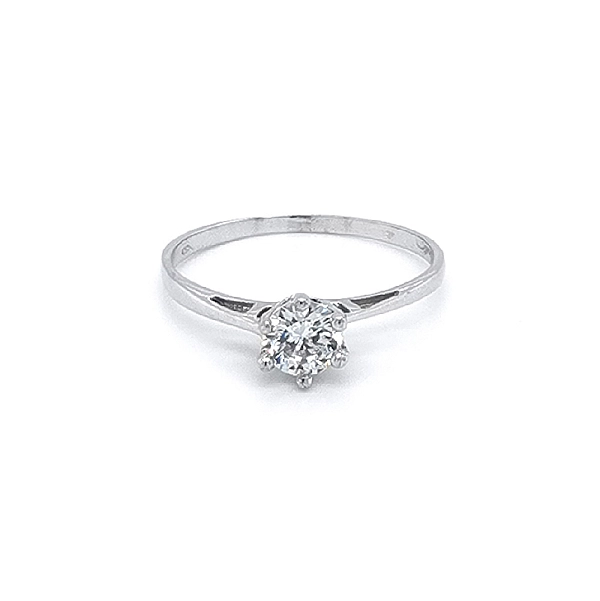 Verlobungsring mit Zirkon aus Weißgold