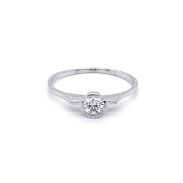 Verlobungsring mit Zirkon aus Weißgold