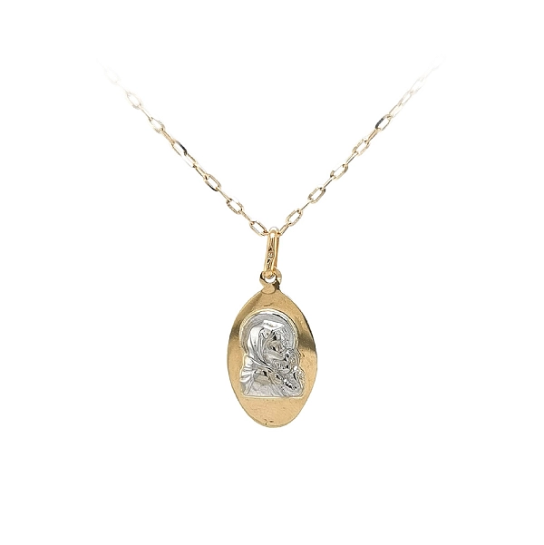 Goldanhänger Jungfrau Maria mit Jesuskind - Symbol des Glaubens