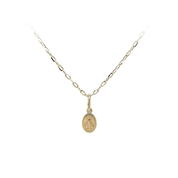 Goldanhänger mit feinem Bild der Jungfrau Maria