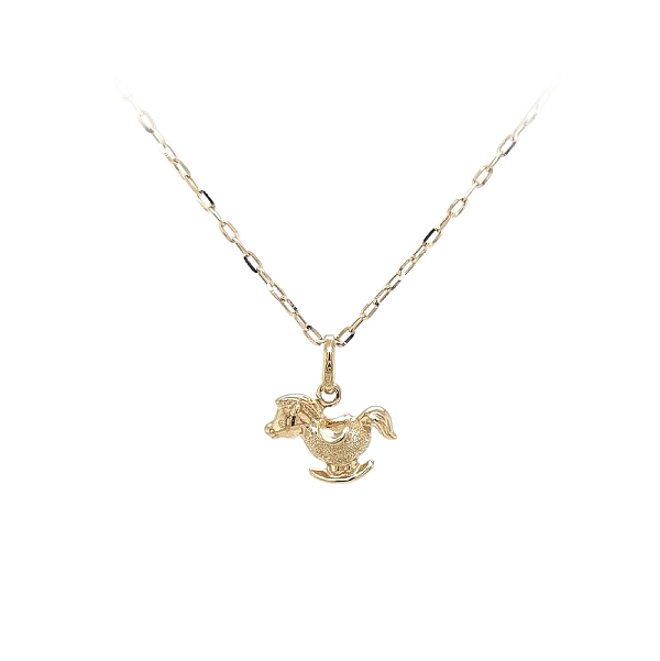 Eleganter Schaukelpferd-Anhänger aus Gold in glänzender und matter Ausführung