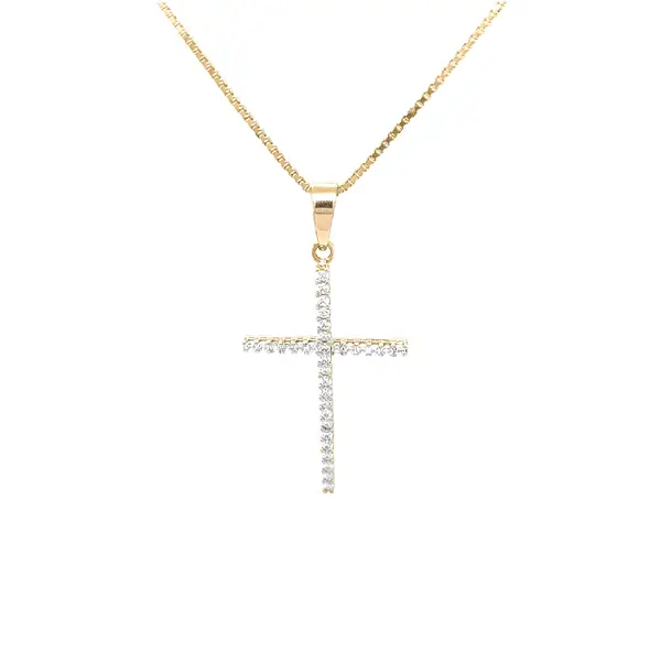 Goldenes Kreuz mit Zirkonen