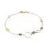 Armband aus 14 Karat Gold mit grünen Steinen und Zirkonen
