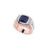 Goldener Herrenring Zancan mit Saphir und Diamanten