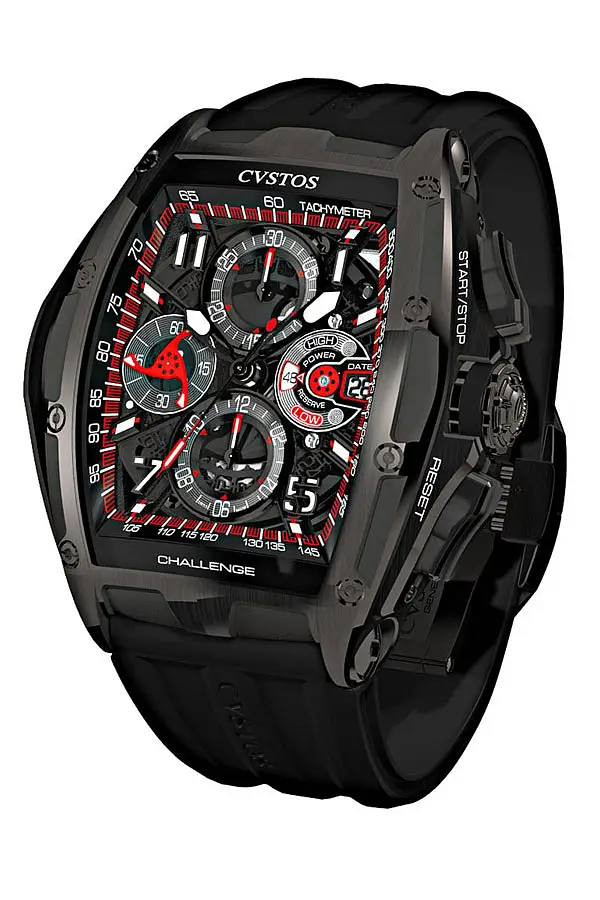 CVSTOS Chrono Schwarz Stahl/Schwarz-Rot B00107.4502005