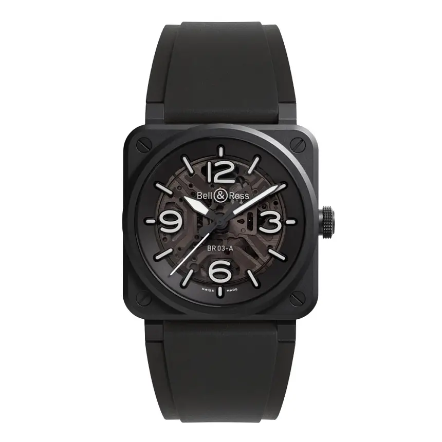 Bell & Ross BR-03 Skelett aus schwarzer Keramik BR03A-BL-SKCE/SRB