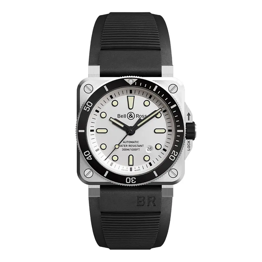 Bell & Ross BR03-92 Taucher Weiß BR0392-D-WH-ST/SRB