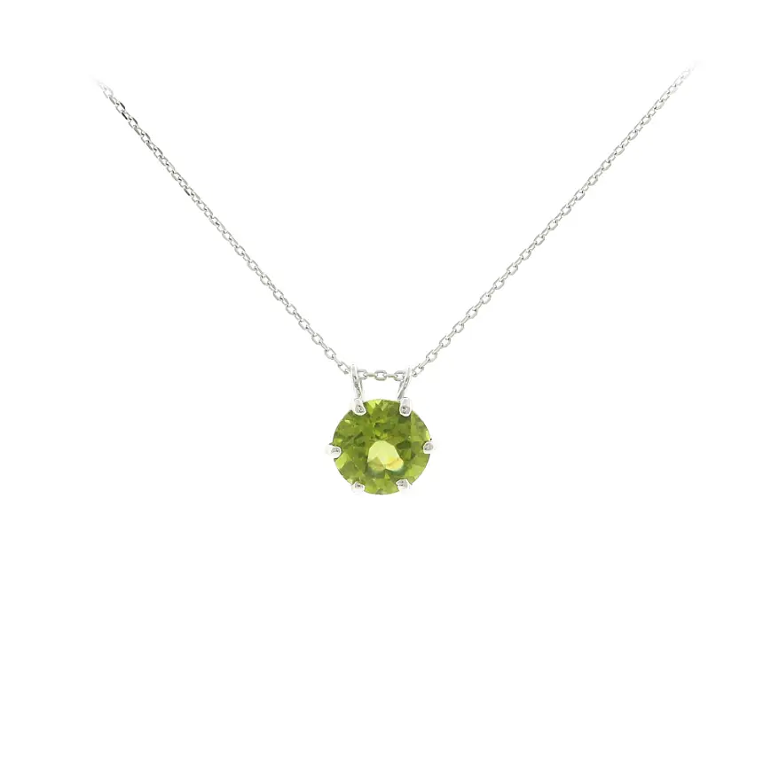 Anhänger aus Weißgold mit natürlichem Peridot 2,00 ct