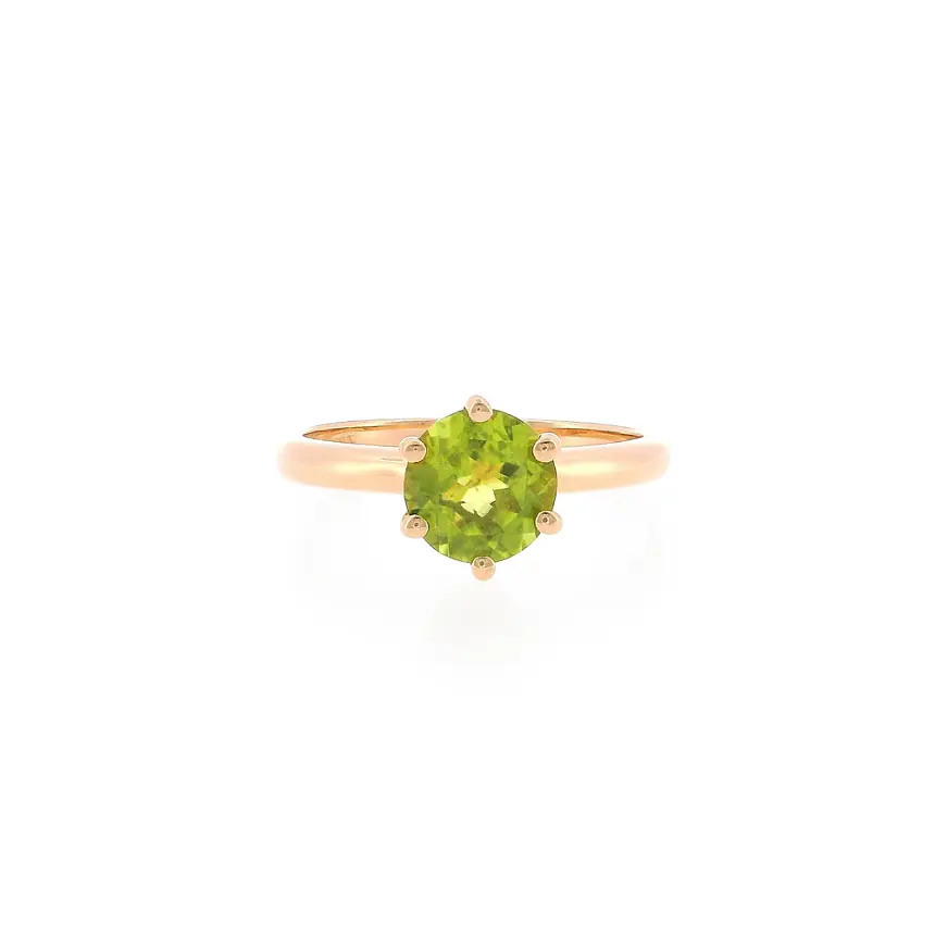Ring aus 18 kt Roségold mit Peridot 1,35 ct