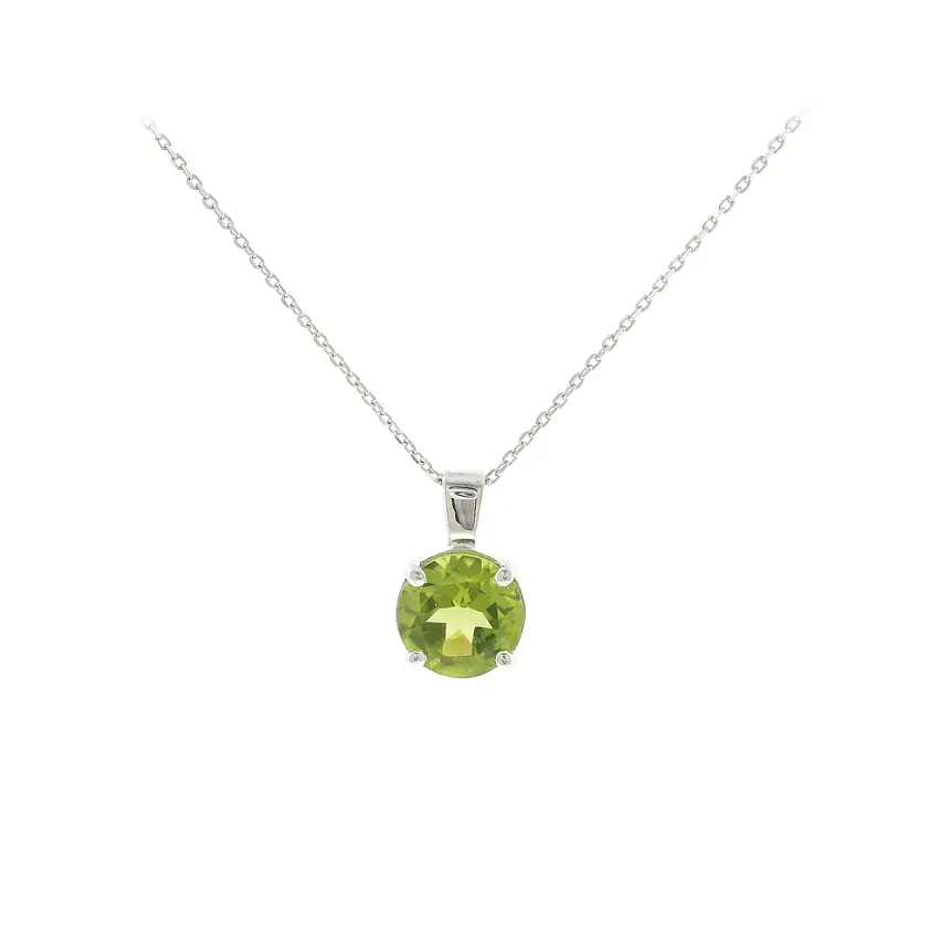 Eleganter Anhänger aus 18 kt Weißgold mit Peridot 1,90 ct