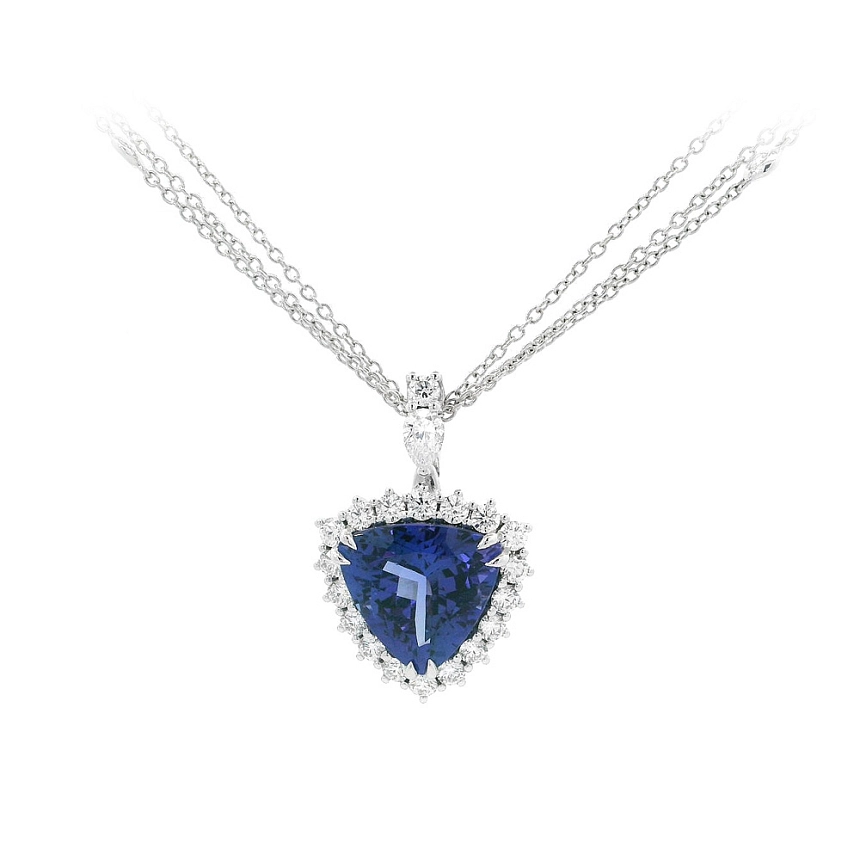 Luxuriöse Halskette mit Tansanit und funkelnden Diamanten