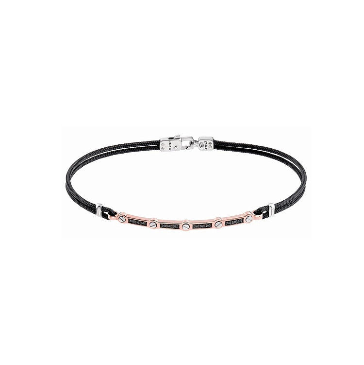 Goldenes Herrenarmband Zancan mit schwarzen Diamanten