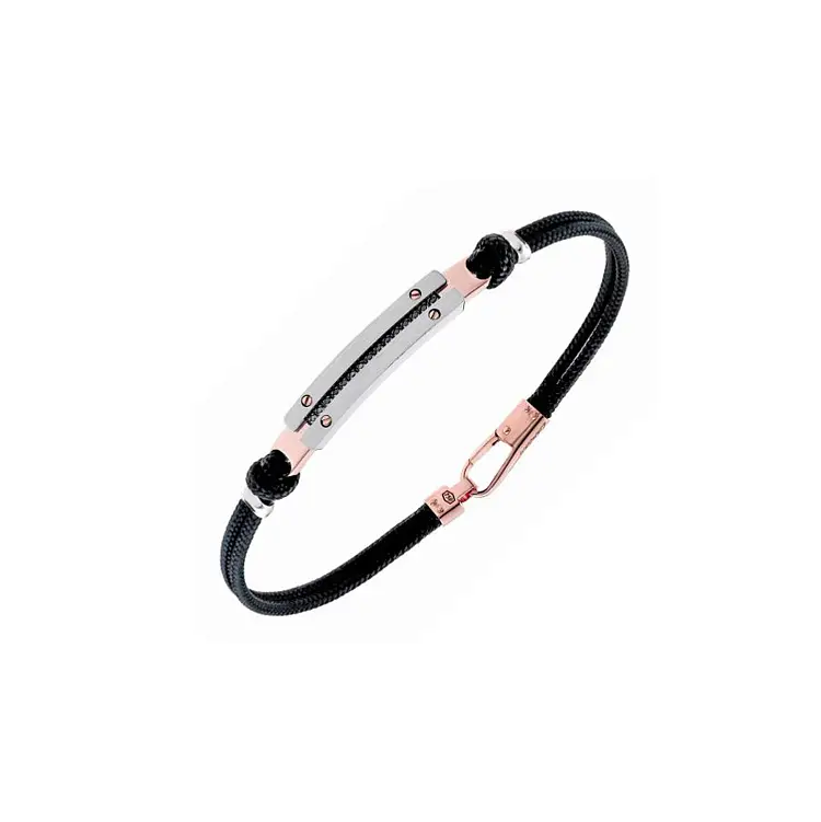 Goldenes Herrenarmband Zancan mit schwarzen Diamanten