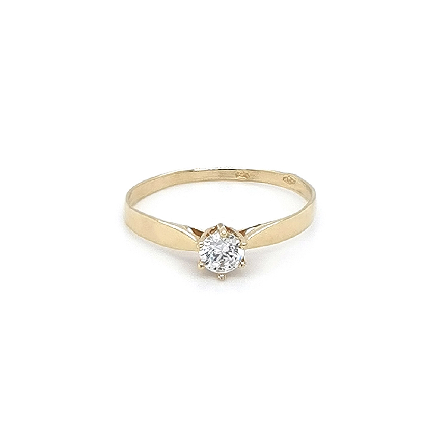 Gold Verlobungsring mit Zirkon