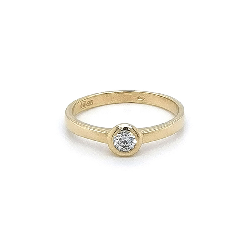 Gold Verlobungsring mit Zirkon