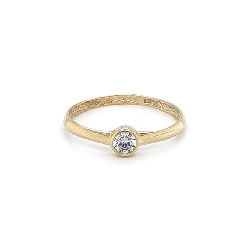 Gold Verlobungsring mit Zirkon