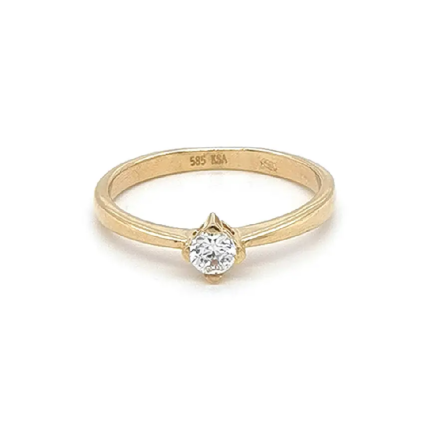 Gold Verlobungsring mit Zirkon