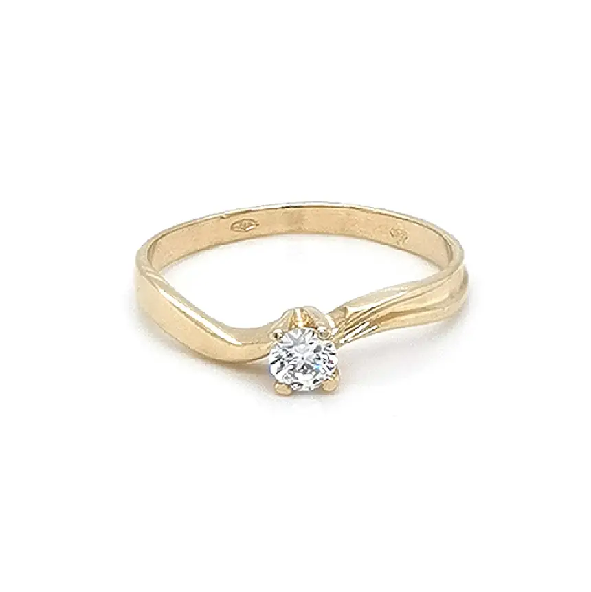 Gold Verlobungsring mit Zirkon