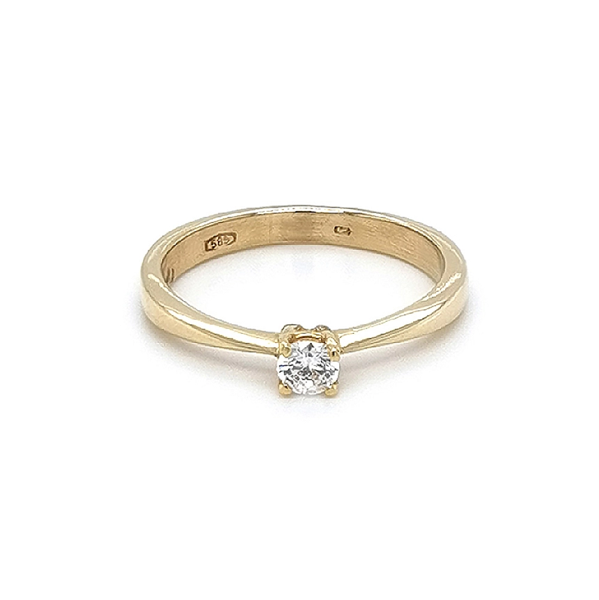 Gold Verlobungsring mit Zirkon