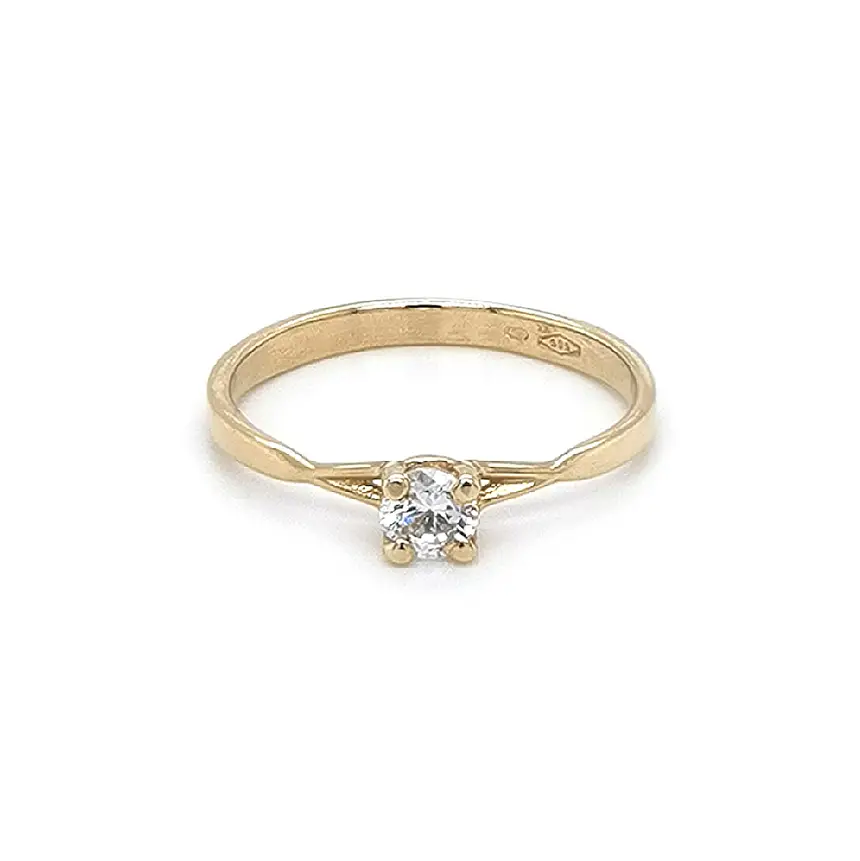 Gold Verlobungsring mit Zirkon