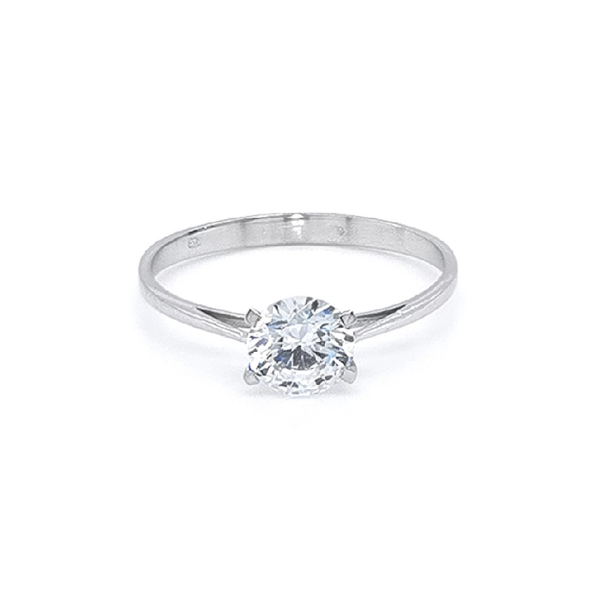 Verlobungsring mit Zirkon aus Weißgold