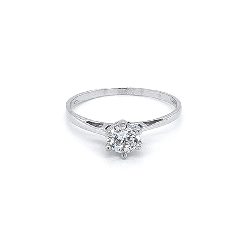 Verlobungsring mit Zirkon aus Weißgold