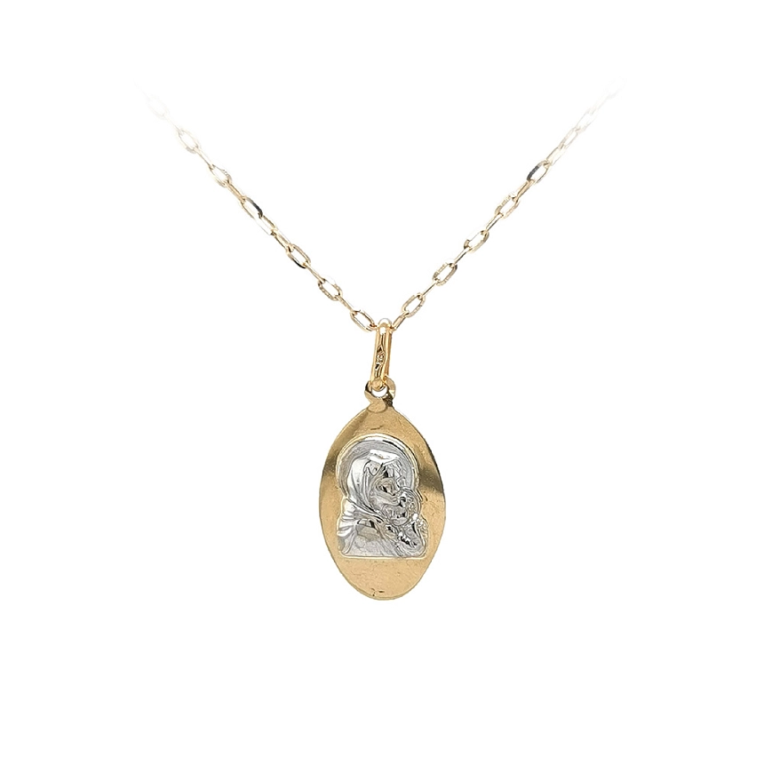 Goldanhänger Jungfrau Maria mit Jesuskind - Symbol des Glaubens
