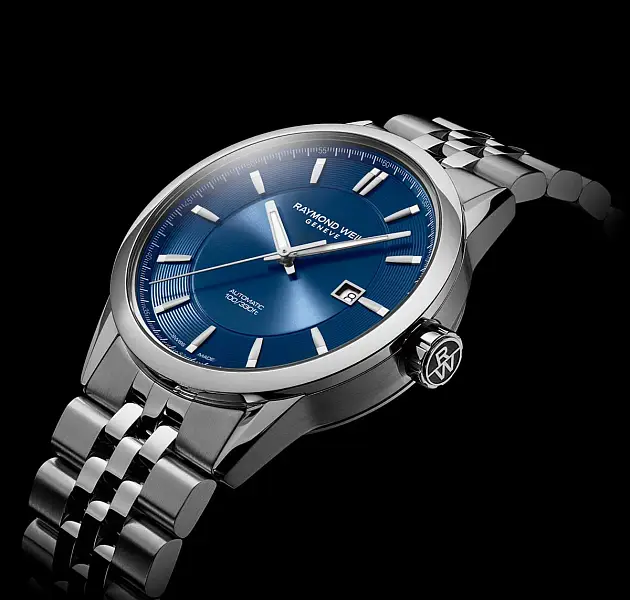 Raymond Weil Freelancer Herrenuhr mit blauem Zifferblatt 2731-ST-50001