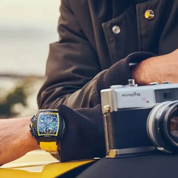 Cvstos Chrono Schwarz Stahl Gelb B00107.4102001