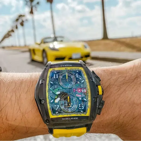 Cvstos Chrono Schwarz Stahl Gelb B00107.4102001