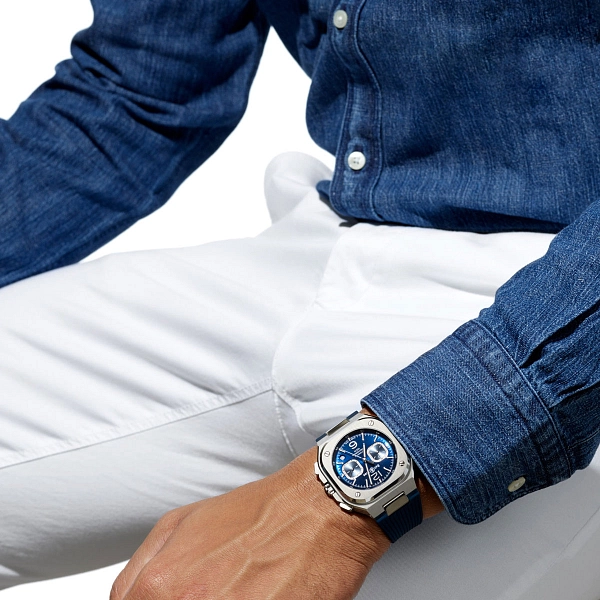 Bell & Ross BR 05 Chono Blau Stahl BR05C-BU-ST/SST