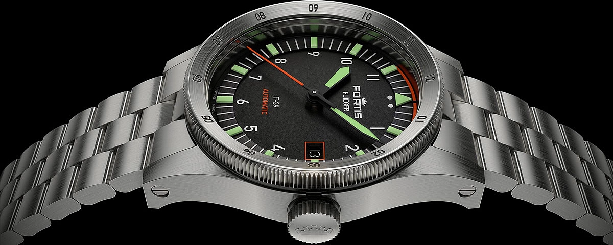 Forits Flieger F-39 Automtic auf Block Armband F4220005