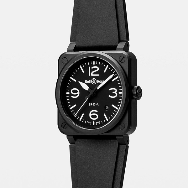 Bell & Ross BR 03 Schwarz Matt BR03A-BL-CE/SRB
