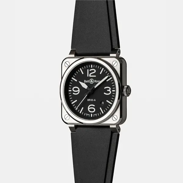 Bell & Ross Neu BR-03 Schwarzer Stahl BR03A-BL-ST/SRB
