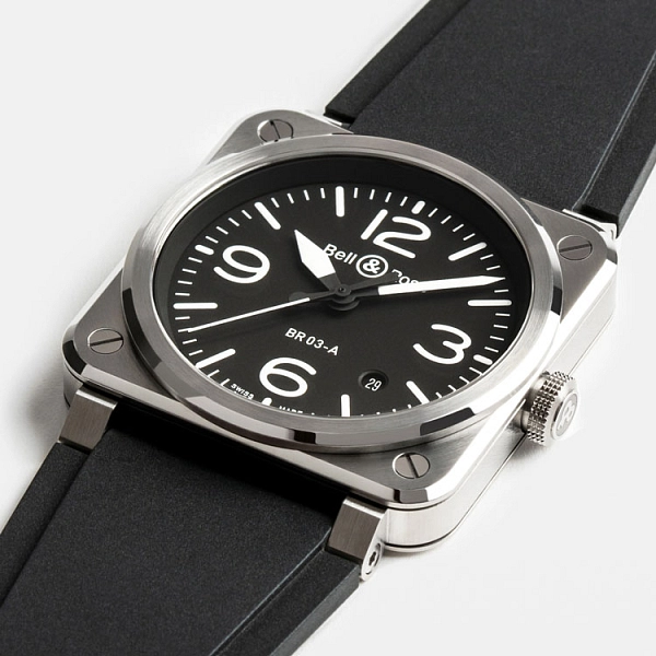 Bell & Ross Neu BR-03 Schwarzer Stahl BR03A-BL-ST/SRB