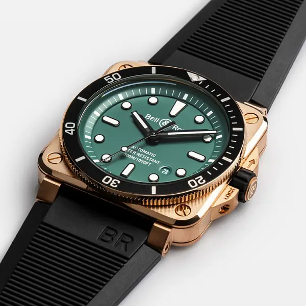 Bell & Ross BR-03 Diver Schwarz & Grün Bronze BR0392-D-LT-BR/SRB