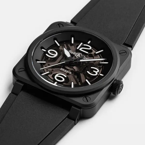 Bell & Ross BR-03 Skelett aus schwarzer Keramik BR03A-BL-SKCE/SRB