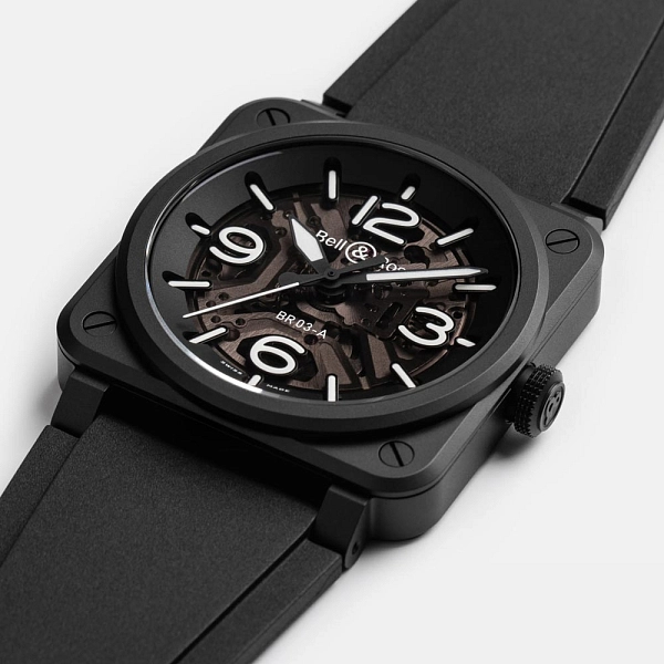 Bell & Ross BR-03 Skelett aus schwarzer Keramik BR03A-BL-SKCE/SRB