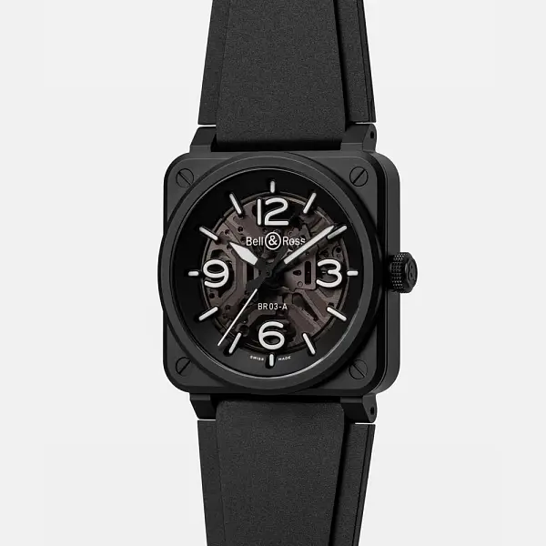 Bell & Ross BR-03 Skelett aus schwarzer Keramik BR03A-BL-SKCE/SRB