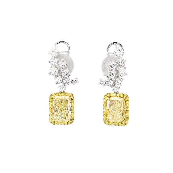 Gold-Ohrringe mit gelbem Fancy-Diamanten