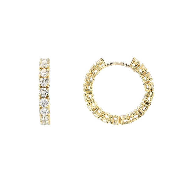 Zeitlose runde Ohrringe aus Gold und Diamanten