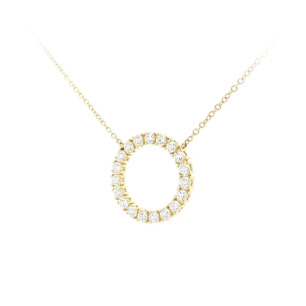 Luxuriöse Halskette mit goldenem Kreis und Diamanten