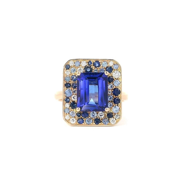 Exklusiver Ring mit Tansanit, Saphiren und Diamanten Einzigartiger Luxus