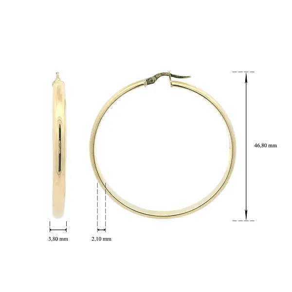 Feine Creolen aus 14K Gelbgold, Ø 46,80 mm
