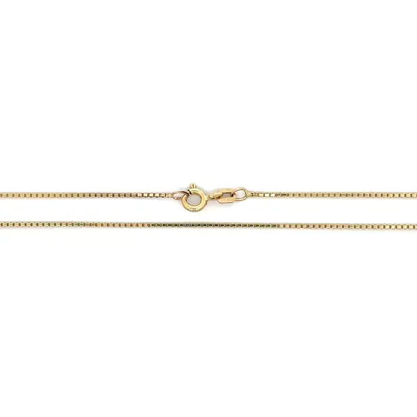 Boxkette aus 14K Gelbgold, 50 cm