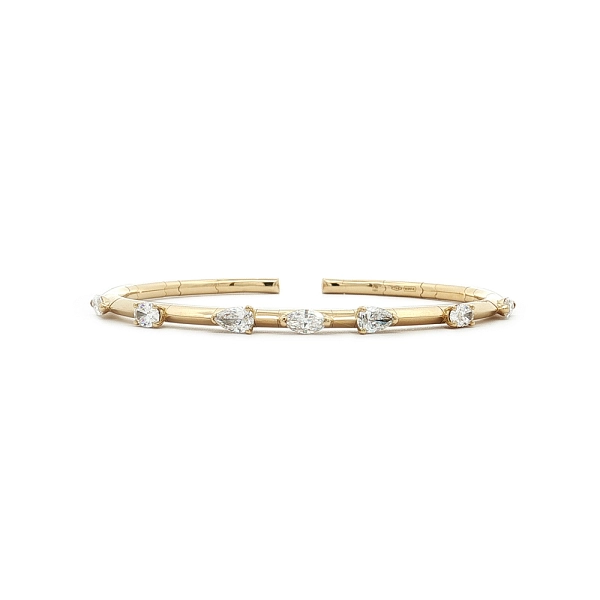 Diamant-Manschettenarmreif aus 18kt Gelbgold, 1,46 ct